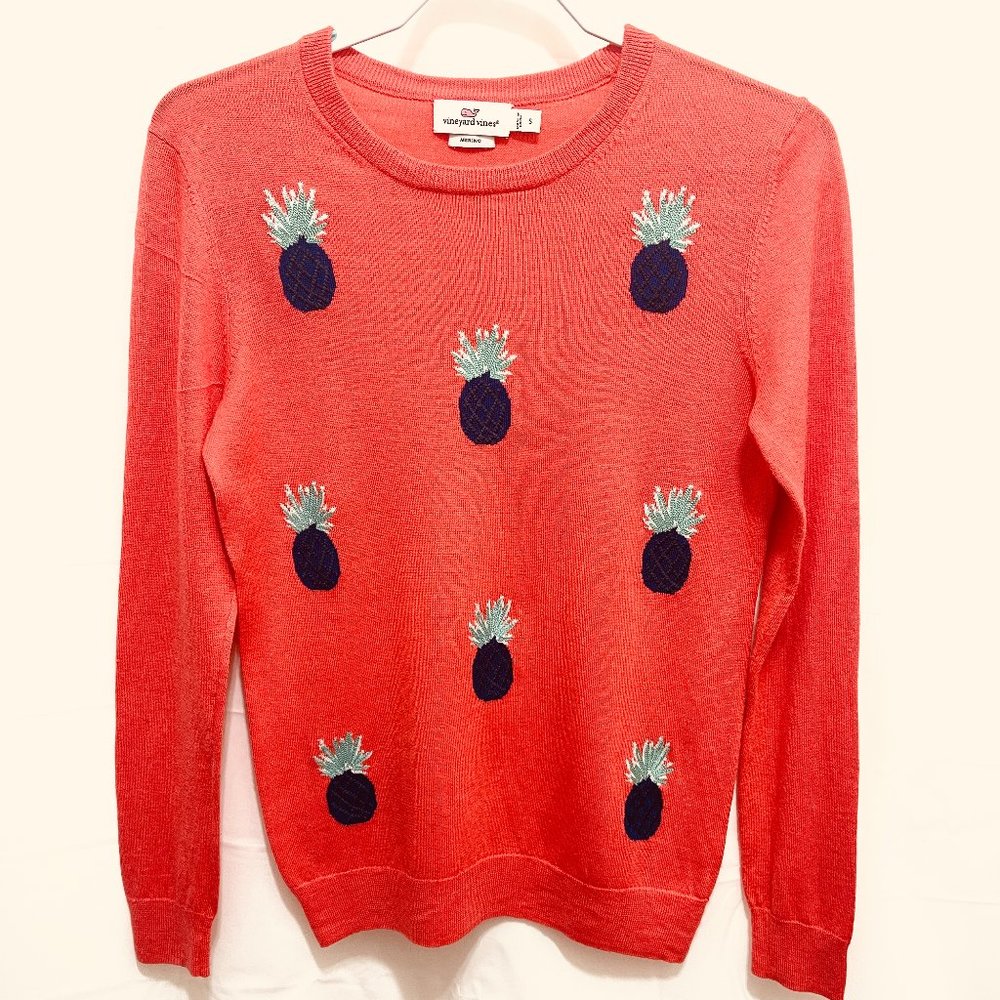 Women's Vineyard Vines Merino Wool Sweater, Coral, Size S